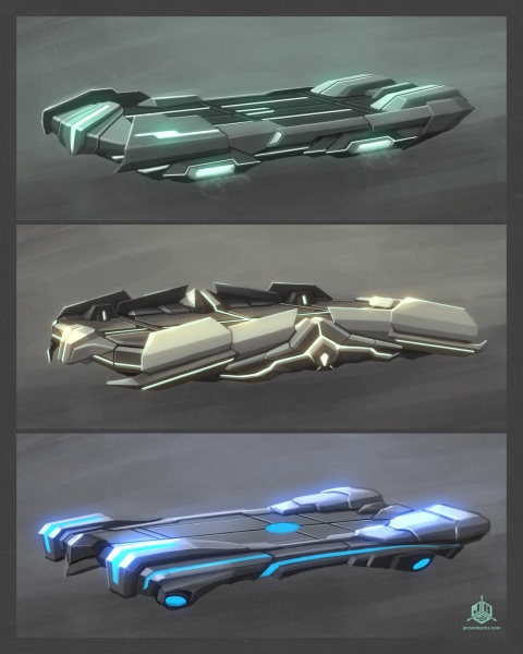 Different variations of a high-tech sled which can be used in the game