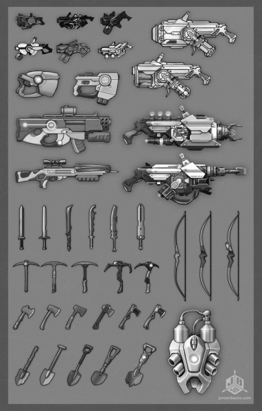 All types of tools and weapons, these were fun!