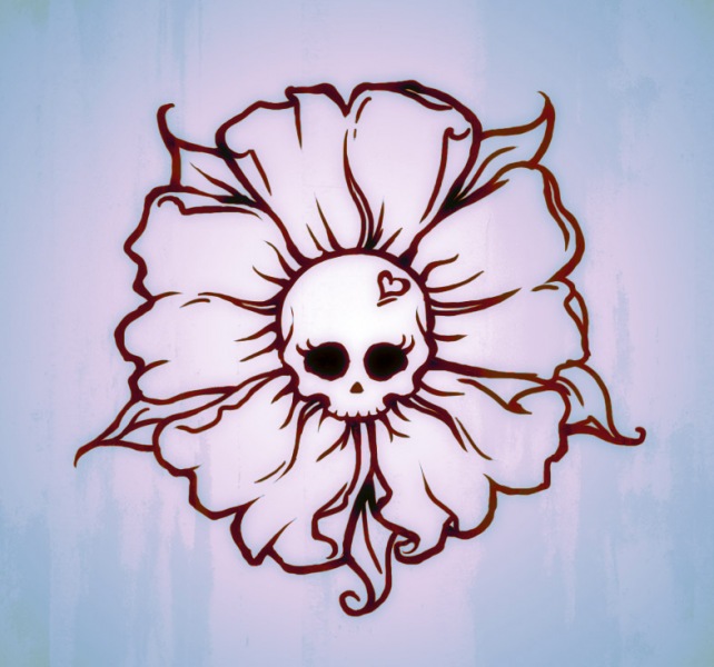 A skullflower tattoo design commission