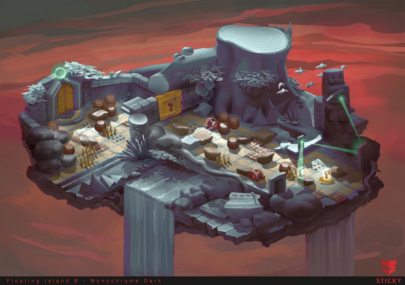 Environment Style Design 2d: Monochrome - Line art by Thomas Visscher. Colors by me.