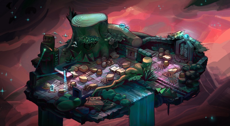 Environment Style Design 2d: Dreamscape - Line art by Thomas Visscher. Colors by me.