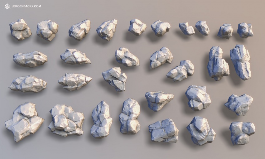 A basic set of mid-sized rocks.